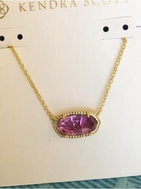 Kendra Scott Gold Necklace with Purple Stone